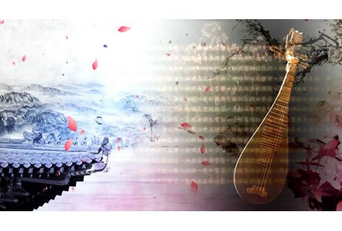 c222浪人琵琶 古典舞水墨中国风舞台年会LED大屏幕背景视频 包素材网