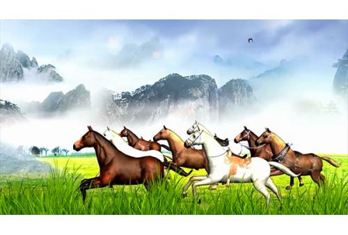 c382小马奔腾 儿童舞蹈万马奔腾 幼儿园演出LED大屏幕背景视频素材 包素材网