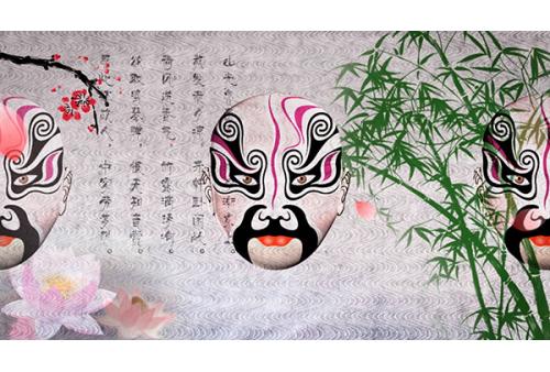 中国风京剧戏曲脸谱舞台LED大屏幕高清背景视频素材包素材网