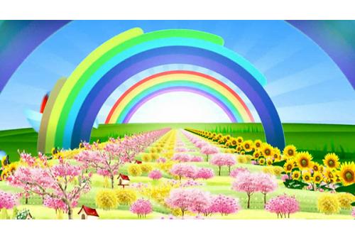 s099彩虹儿童卡通背景视频素材 包素材网