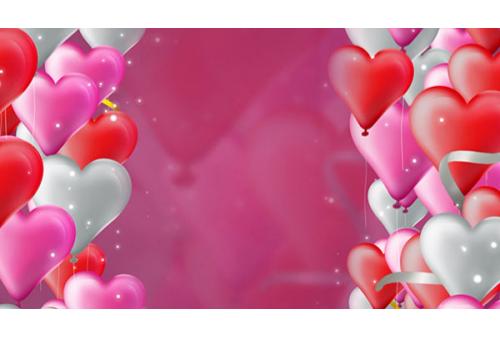 红玫瑰浪漫心型唯美婚礼LED大屏幕高清背景视频素材 包素材网