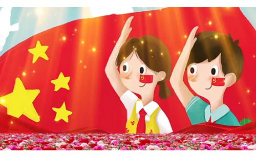 c1348少年少年祖国的春天配乐伴奏舞台表演出晚会led屏幕背景视频素材