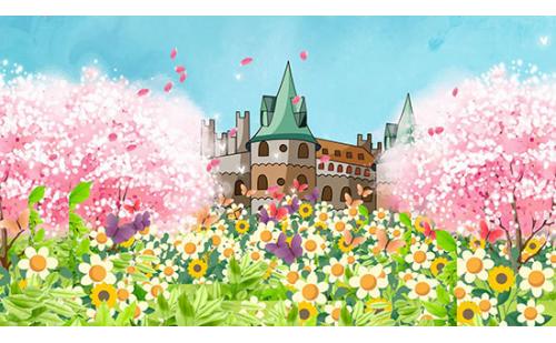 c1345甜蜜童话屋六一儿童节舞幼儿园演出LED大屏幕背景视频素材