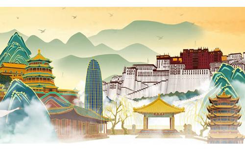 c1402万疆古典国风 舞蹈配乐伴奏晚会舞台演出LED视频背景素材